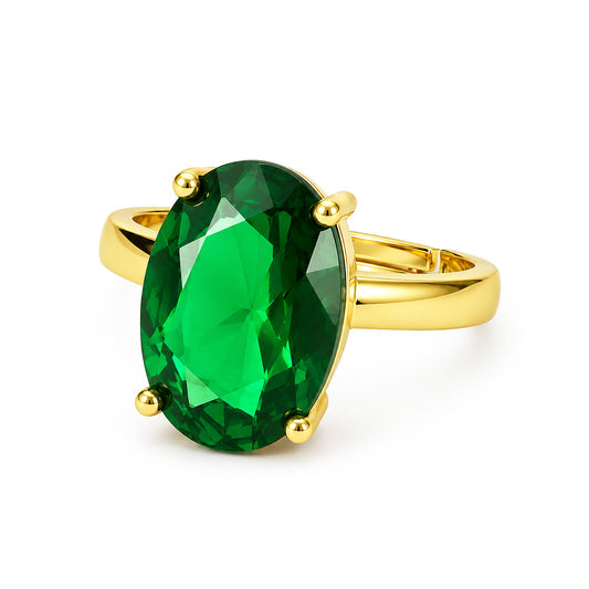 Gold Plated Green AD Finger Ring for Women