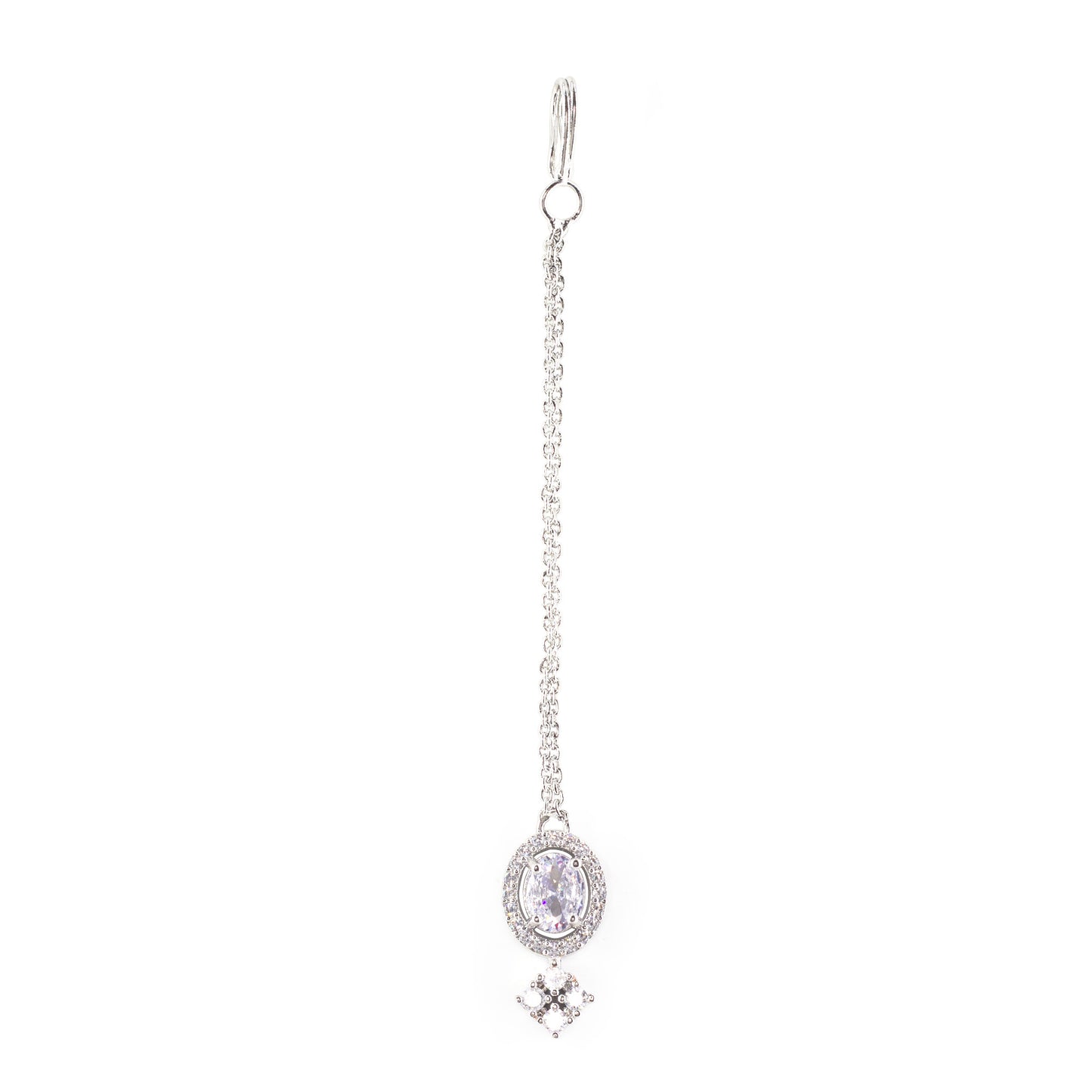 Silver Plated AD Maang Tikka for Women