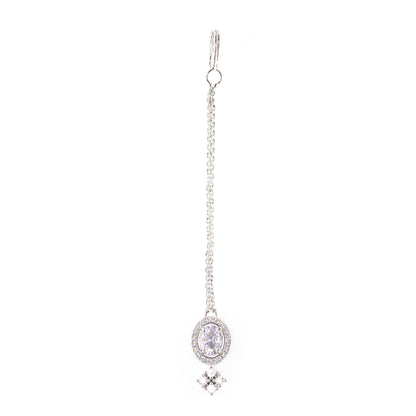 Silver Plated AD Maang Tikka for Women