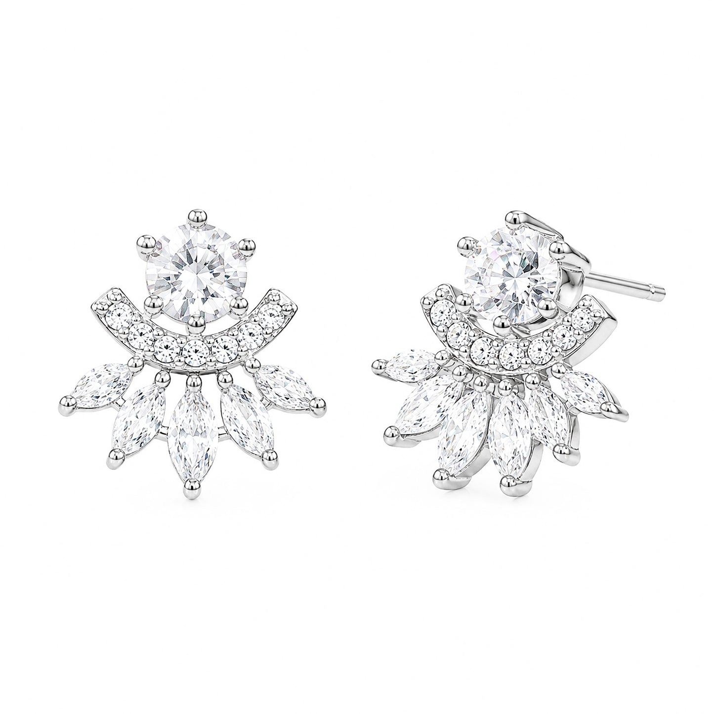 Silver Plated AD Studs Earring for Women