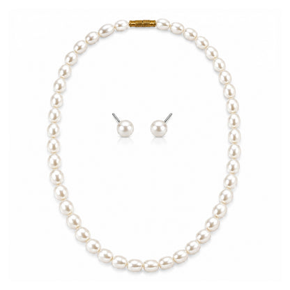 White Pearl Jewellery Set for Girls