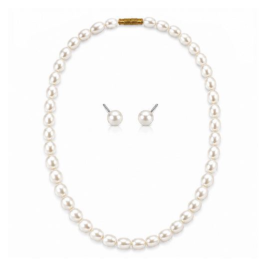 White Pearl Jewellery Set for Girls
