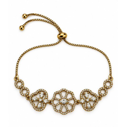 South Indian Gold Plated AD Adjustable Bracelet for Women