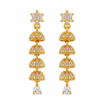 Gold Plated AD Drop Jhumka for Women