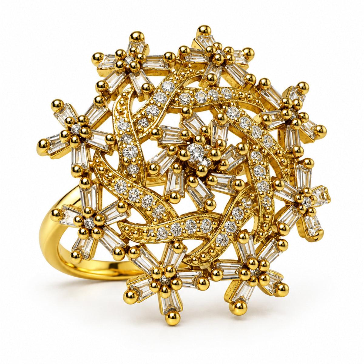 Antique Gold Plated AD Finger Ring for Women