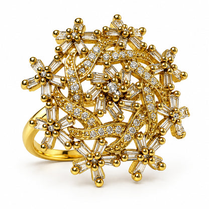 Antique Gold Plated AD Finger Ring for Women