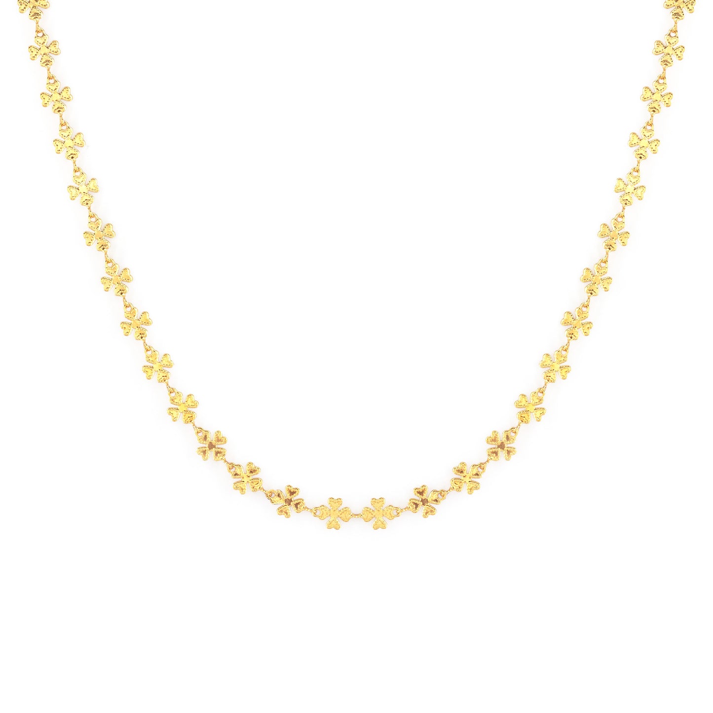 Gold Plated Floral Chain Necklace for Women