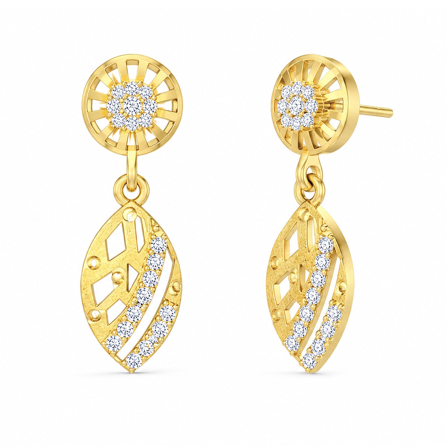 Micro Gold Plated AD Drop Earrings for Women