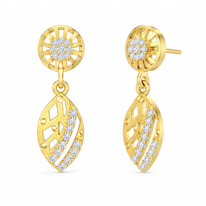 Micro Gold Plated AD Drop Earrings for Women