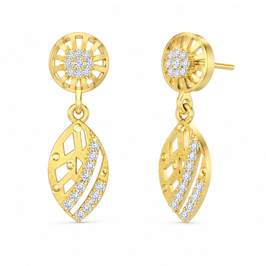 Micro Gold Plated AD Drop Earrings for Women