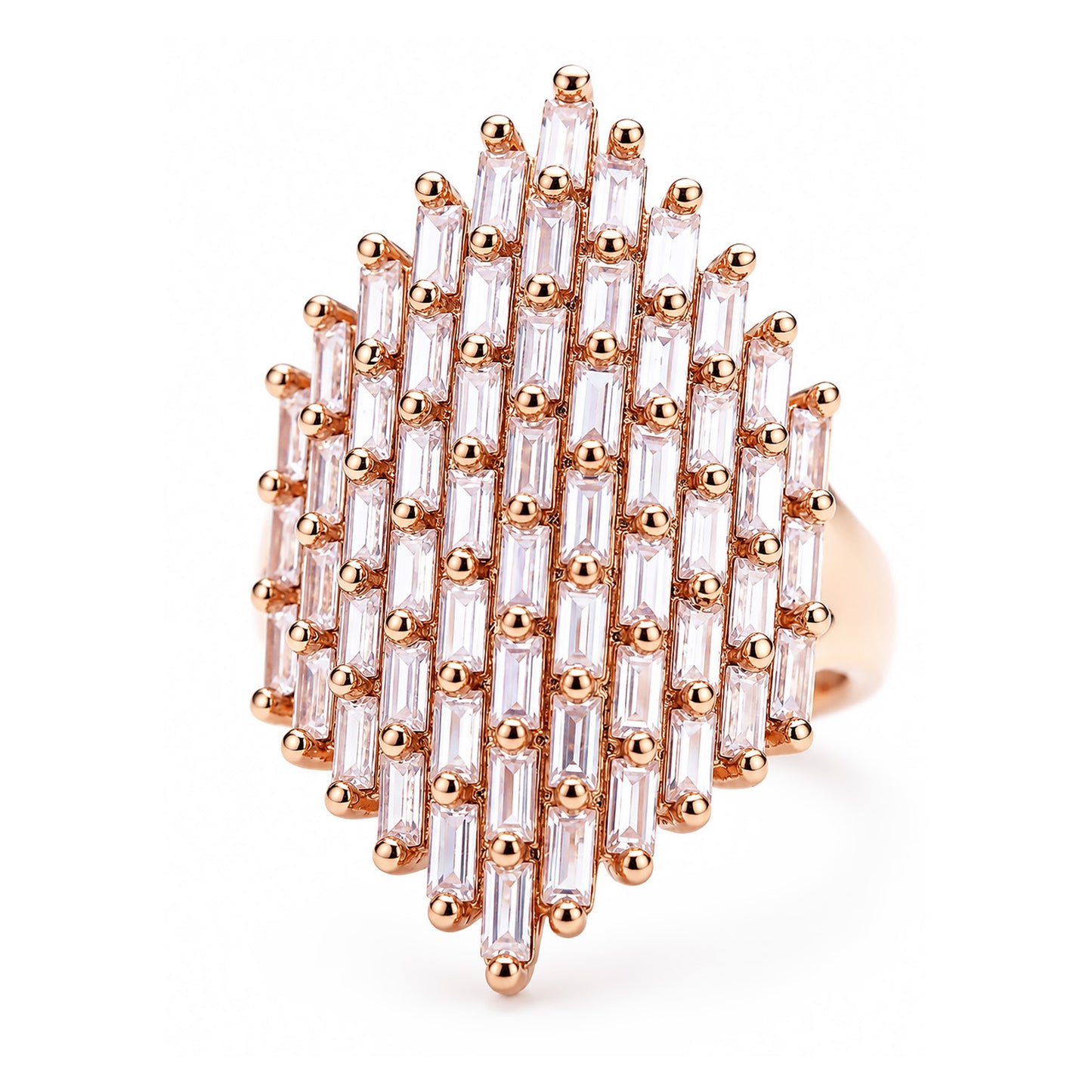 Rose Gold Plated AD Finger Ring for Women