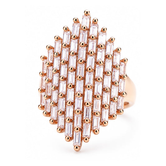 Rose Gold Plated AD Finger Ring for Women