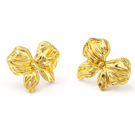 Gold Plated Bow Earrings for Women