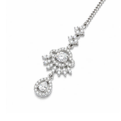Silver Plated AD Maang Tikka for Women