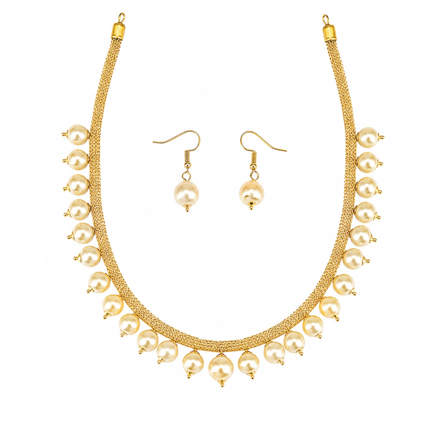 Gold Plated Pearl Jewellery Set for Girls