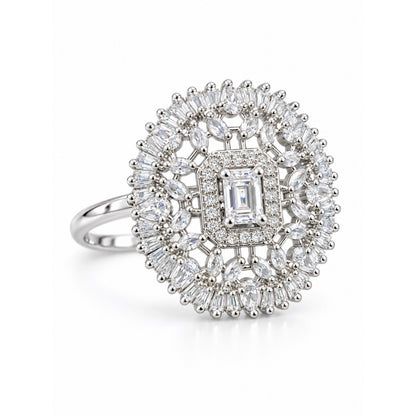 Silver Plated AD Finger Ring for Women