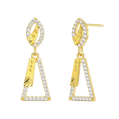 Micro Gold Plated AD Drop Earrings for Women