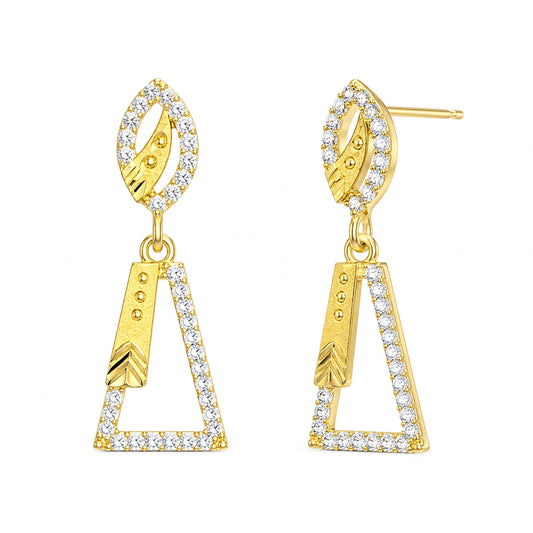 Micro Gold Plated AD Drop Earrings for Women