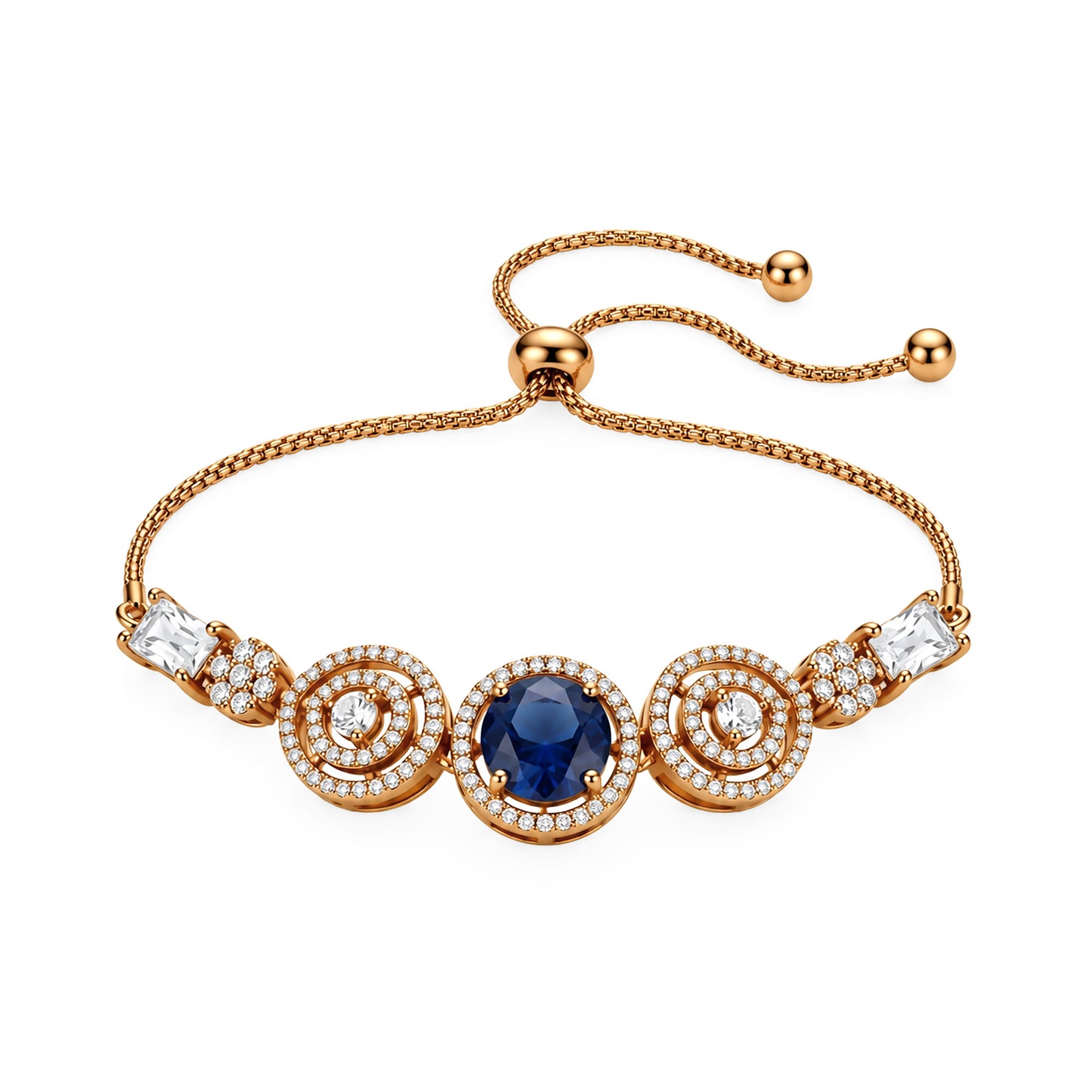Antique Gold Plated Blue AD Bracelet for Women