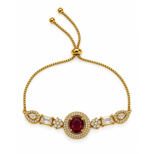 South India Gold Plated Red AD Bracelet for Women