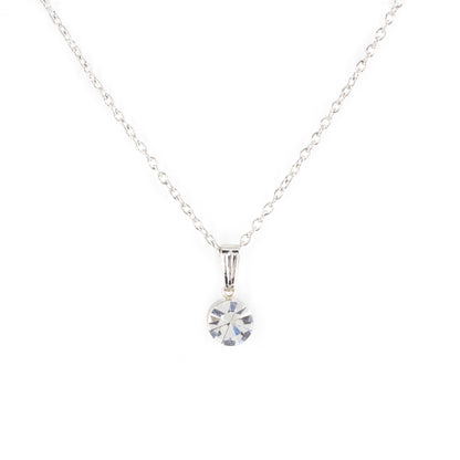 Silver Plated Rhinestone Minimal Pendant For Women