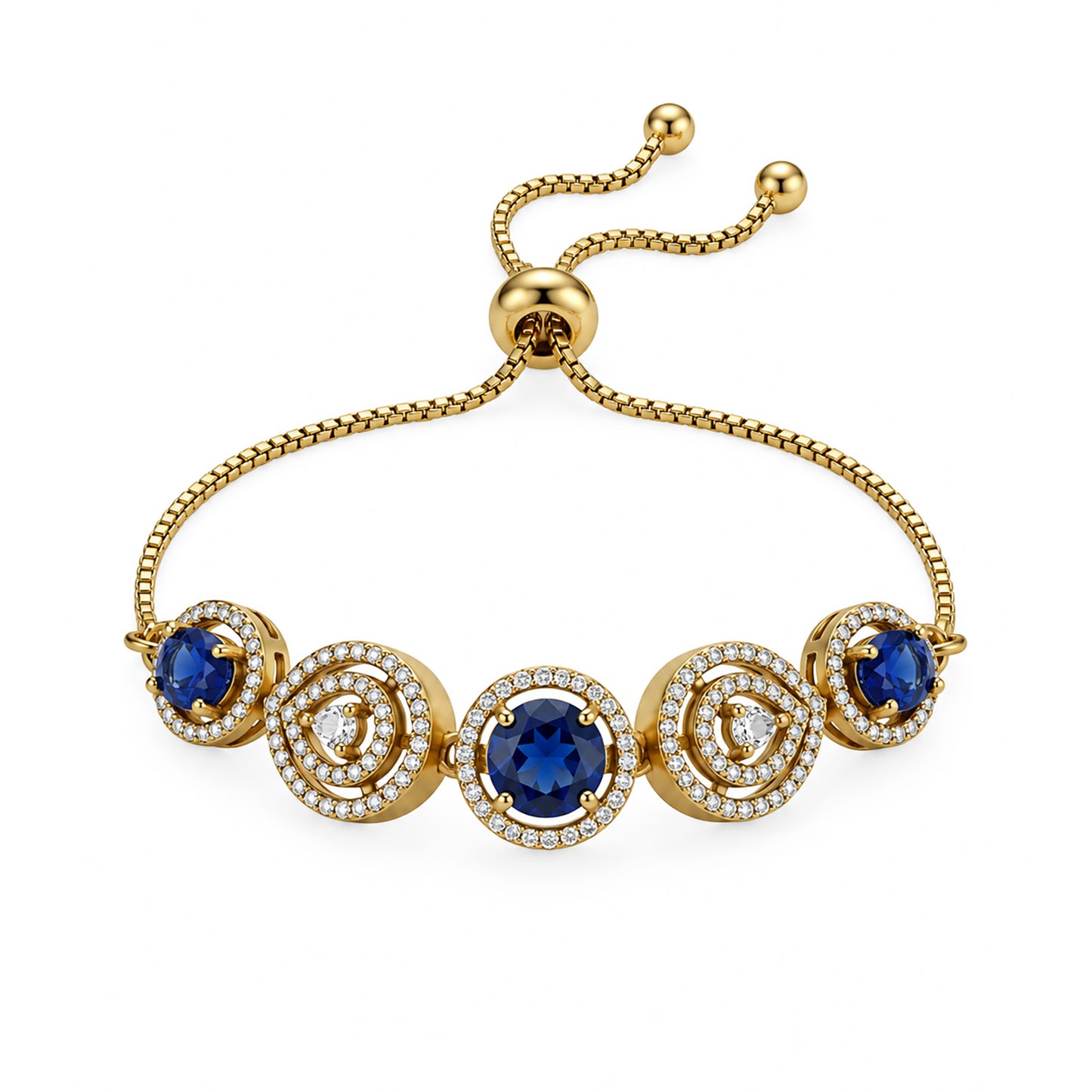 Antique Gold Plated Blue AD Bracelet for Women
