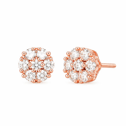 Rose Gold Plated AD Studs Earrings for Women