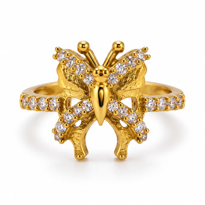 22K Gold Plated AD Finger Ring for Women