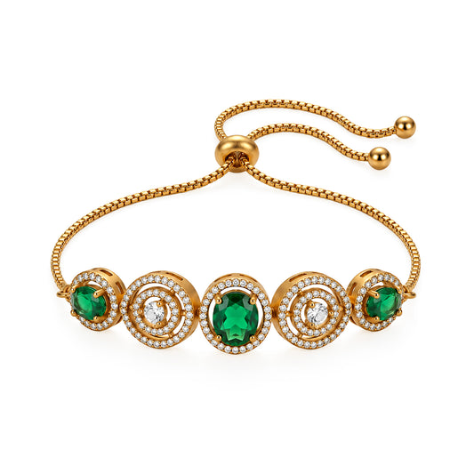 Antique Gold Plated Green AD Bracelet for Women
