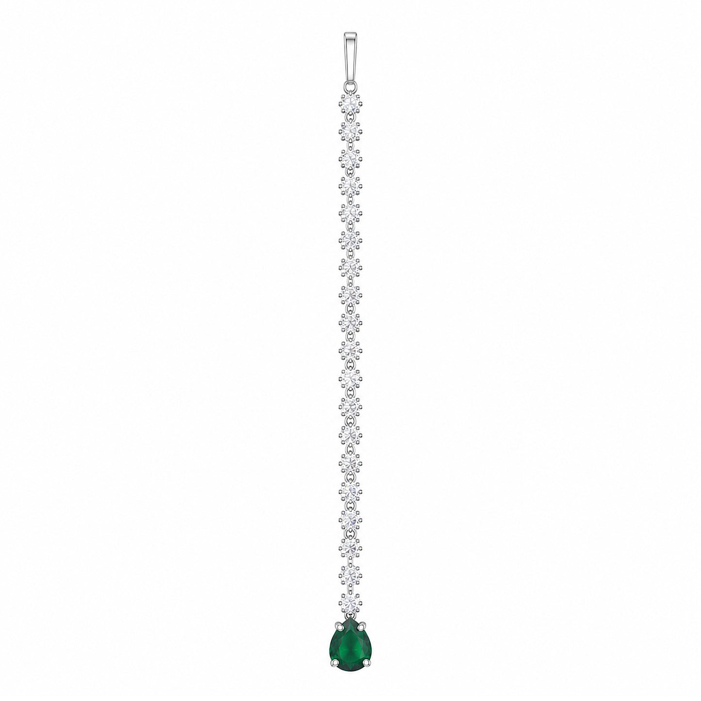 Silver Plated Green AD Teardrop Maang Tikka for Women