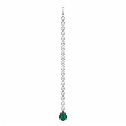Silver Plated Green AD Teardrop Maang Tikka for Women