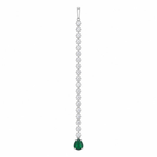 Silver Plated Green AD Teardrop Maang Tikka for Women