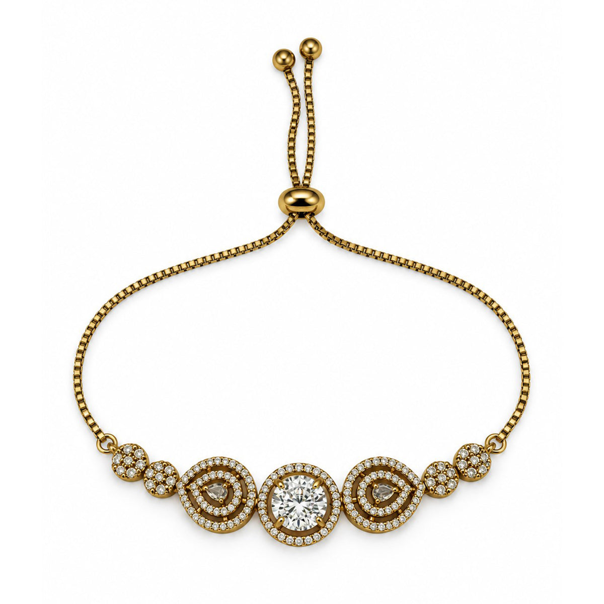 South Indian Gold Plated AD Adjustable Bracelet for Women