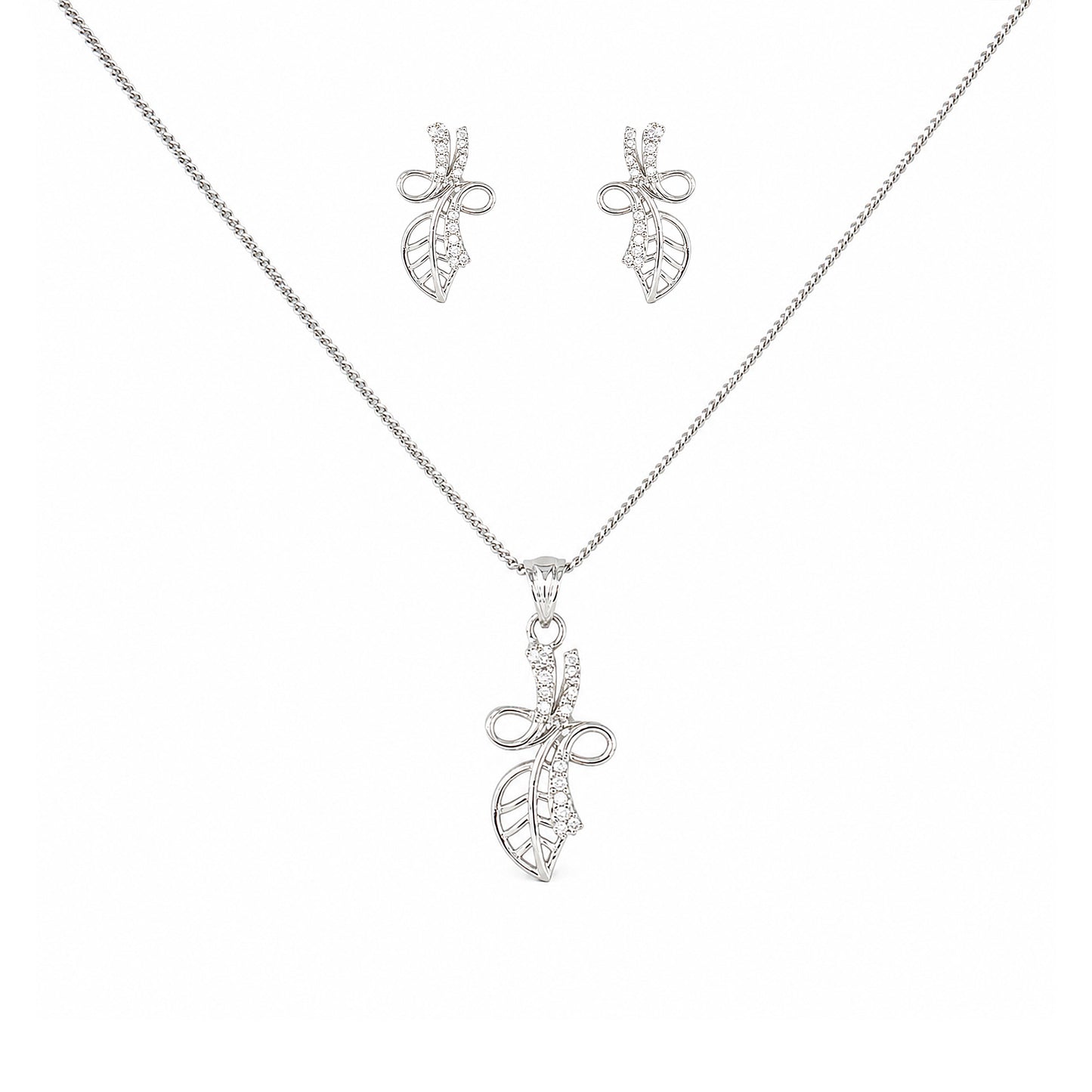 Silver Plated AD Pendant Set for Women