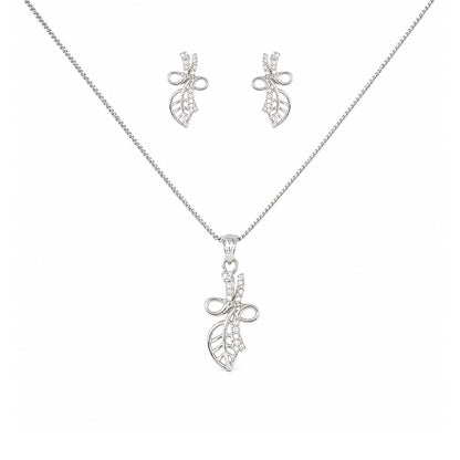 Silver Plated AD Pendant Set for Women