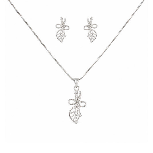 Silver Plated AD Pendant Set for Women