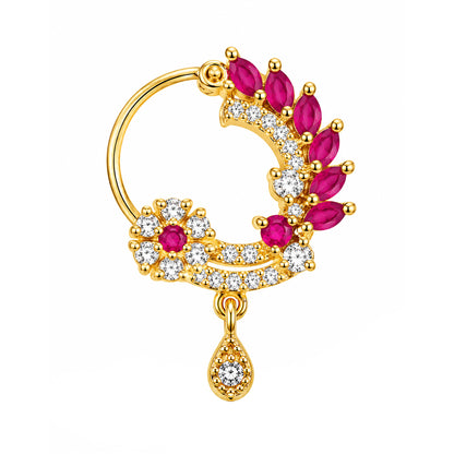 Gold Plated American Dimaond Drop Nose Ring