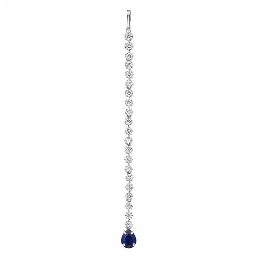 Silver Plated Blue AD Teardrop Maang Tikka for Women