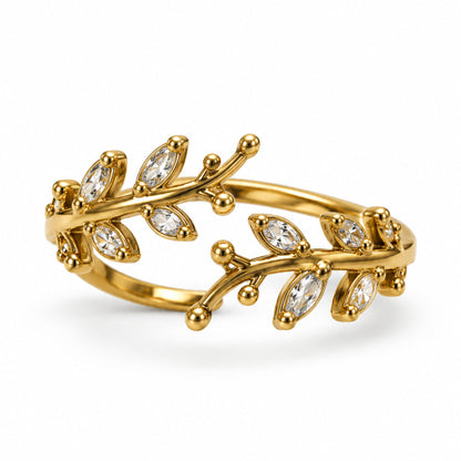 22K Gold Plated AD Finger Ring for Women