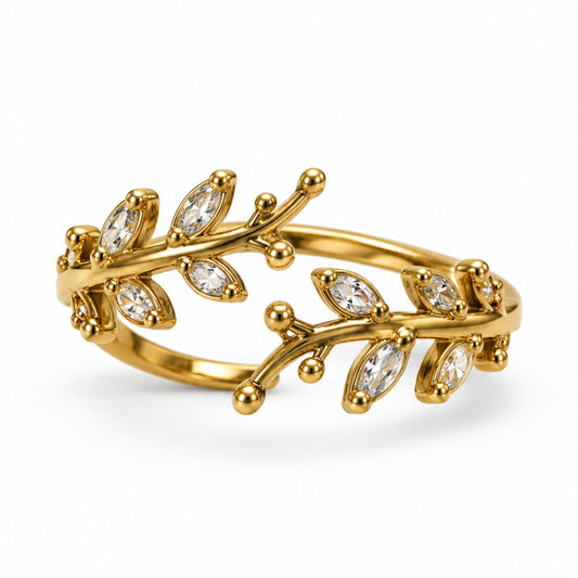 22K Gold Plated AD Finger Ring for Women
