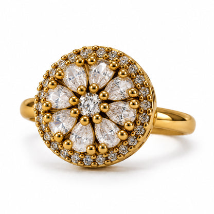 22K Gold Plated AD Finger Ring for Women