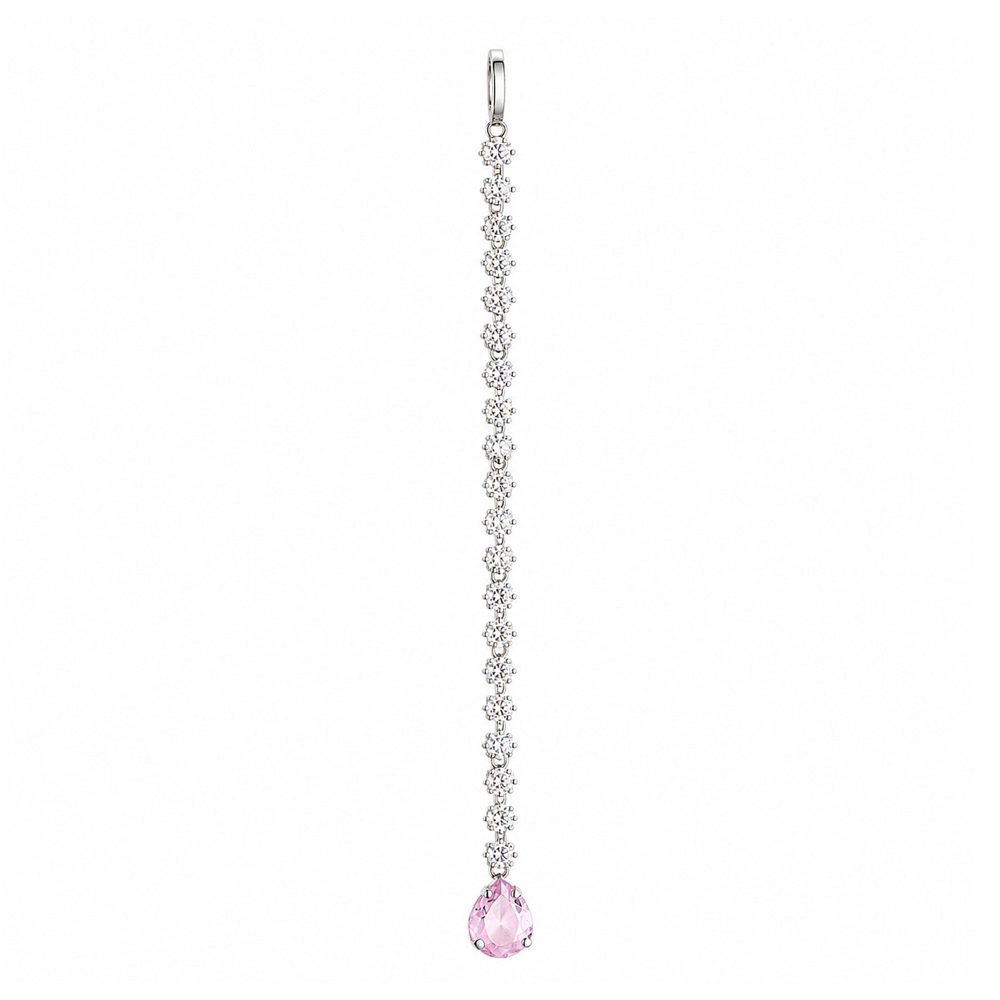 Silver Plated Pink AD Teardrop Maang Tikka for Women