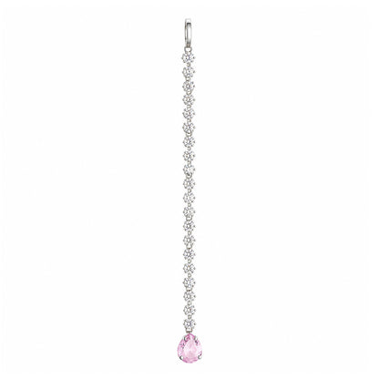 Silver Plated Pink AD Teardrop Maang Tikka for Women