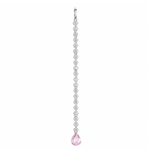 Silver Plated Pink AD Teardrop Maang Tikka for Women