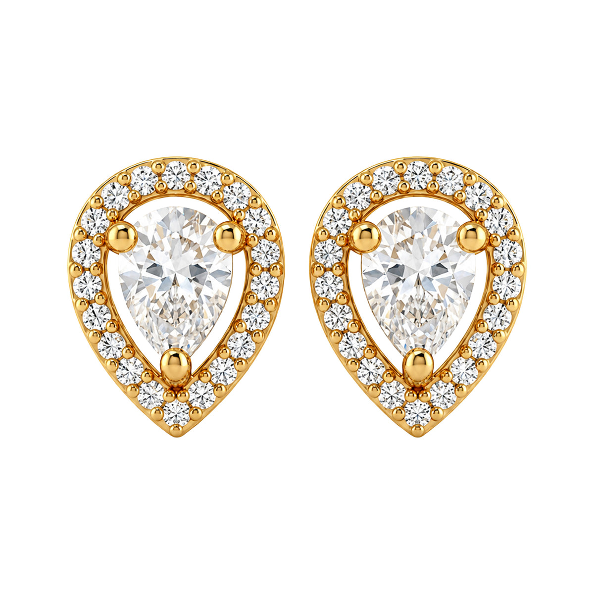 Gold Plated AD Stud Earrings for Women