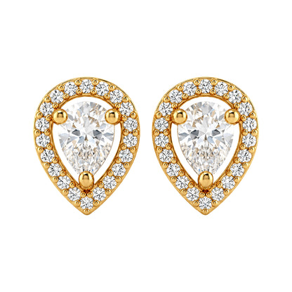 Gold Plated AD Stud Earrings for Women