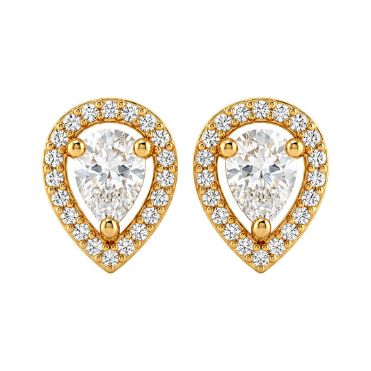 Gold Plated AD Stud Earrings for Women