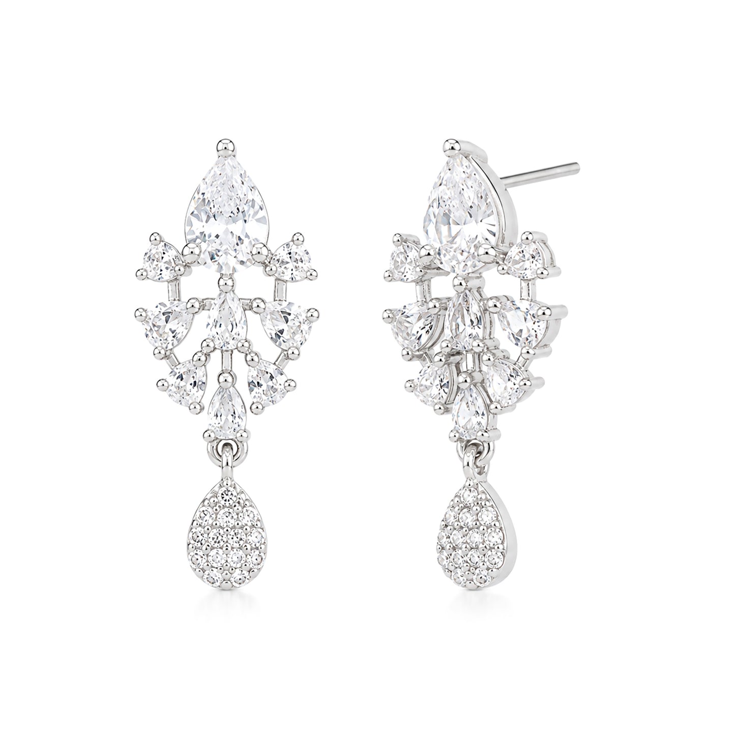 Silver Plated AD Drop Earrings for Women