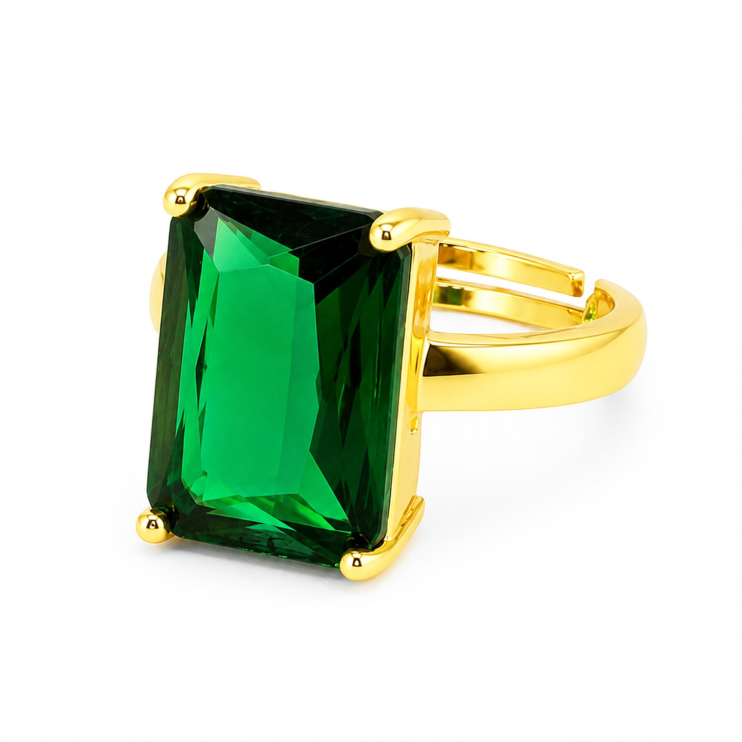 Gold Plated Green AD Finger Ring for Women