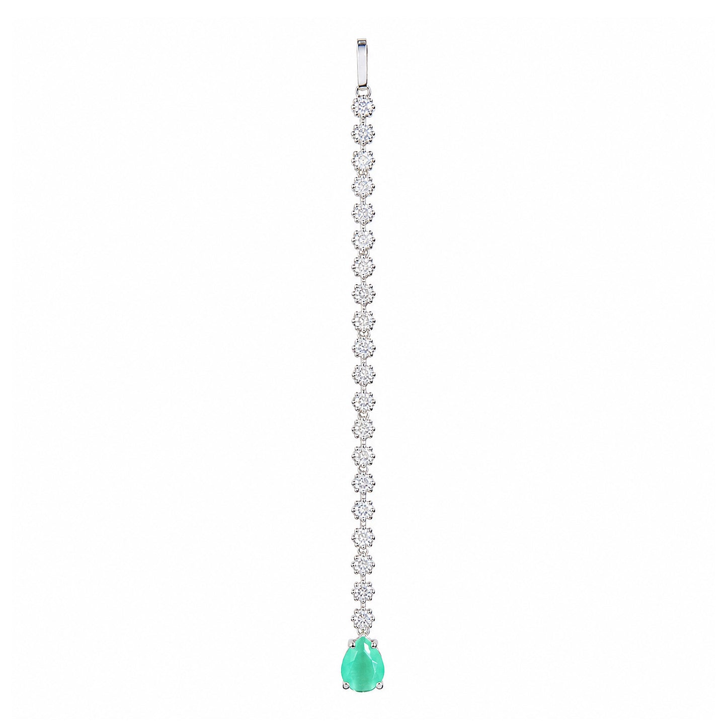 Silver Plated Green AD Teardrop Maang Tikka for Women